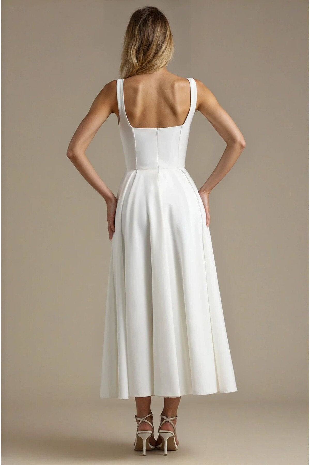 KADIN ATLAS KUMAŞ KLOŞ KESİM KALIN ASKILI UZUN DÜĞÜN NİŞAN SÖZ DAVET ELBİSESİ