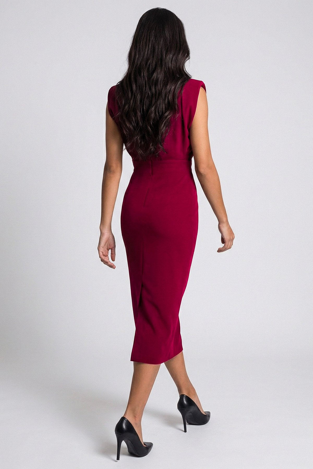 KADIN ANVELOP KESİM VATKALI BROŞLU ESNEK KUMAŞ KOLSUZ ABİYE DÜĞÜN DAVET SÖZ NİŞAN ELBİSESİ