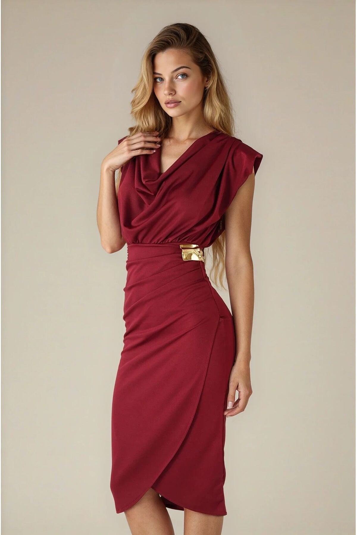 KADIN VATKALI DEGAJE YAKA BROŞLU ANVELOP KESİM ABİYE DÜĞÜN NİŞAN SÖZ DAVET MEZUNİYET BALO ELBİSESİ