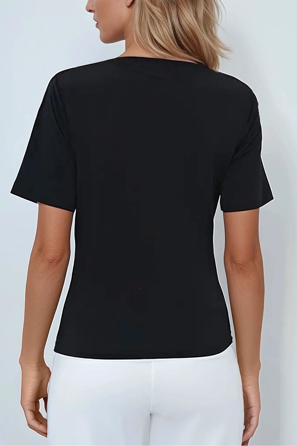 KADIN DRAPE DETAYLI ESNEK SANDY KUMAŞ BLUZ