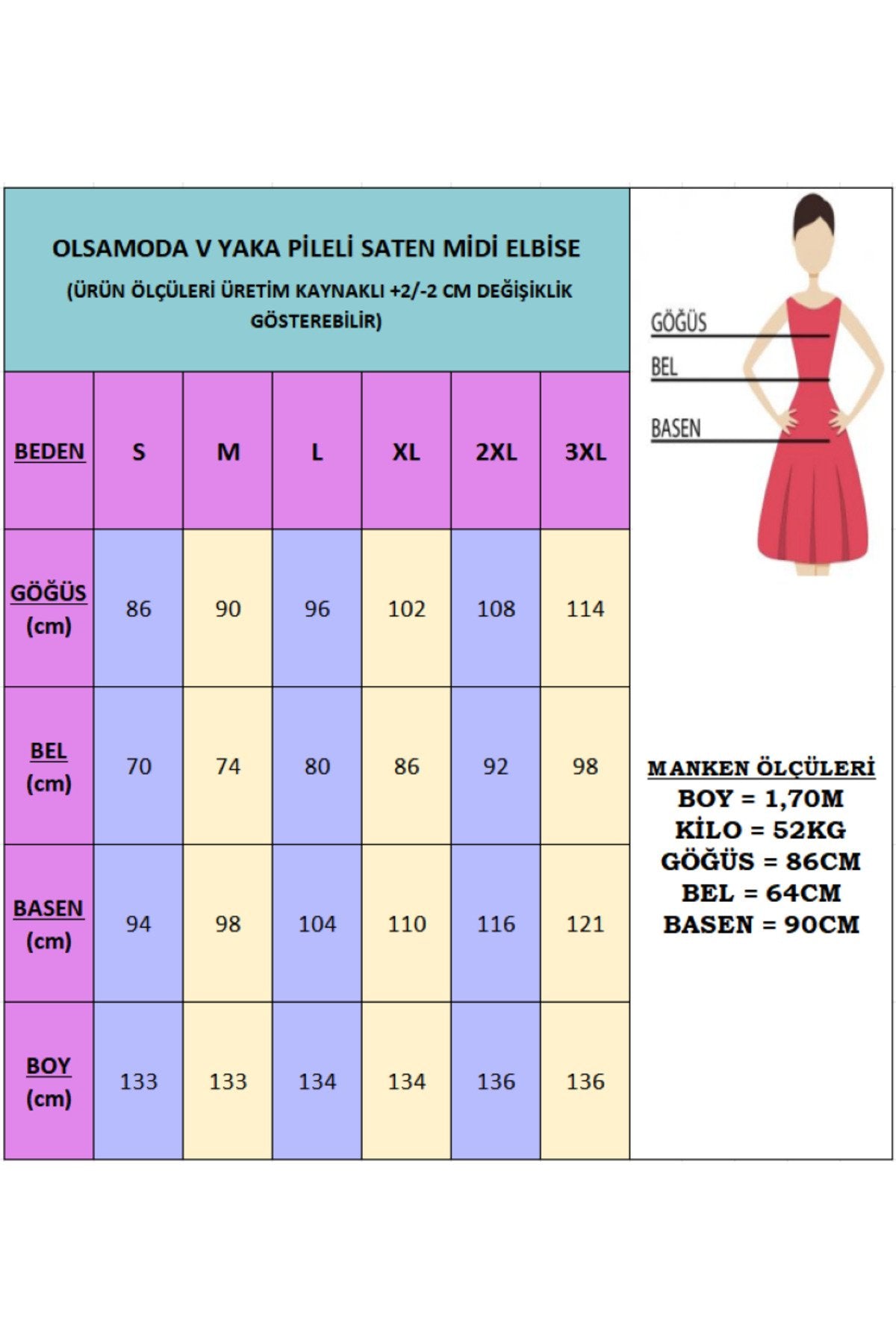 KADIN V YAKA PİLELİ SATEN MİDİ ELBİSE