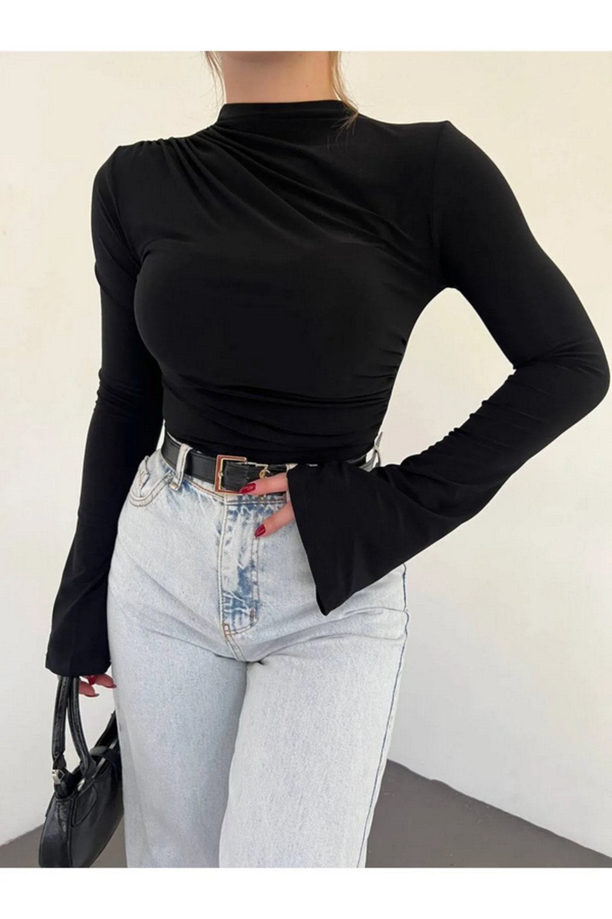 KADIN BÜZGÜLÜ İSPANYOL KOL SANDY BLUZ